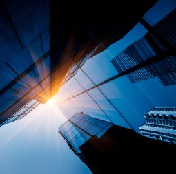 Skyscrapers from a low angle view in Shanghai,China.